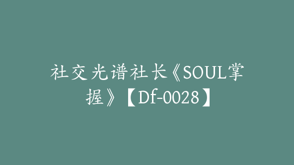 社交光谱社长《SOUL掌握》【Df-0028】