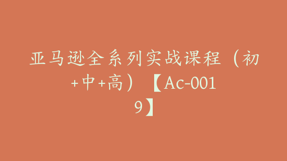 亚马逊全系列实战课程（初+中+高）【Ac-0019】