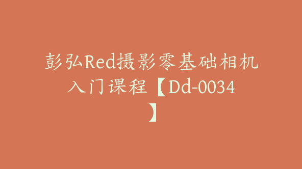 彭弘Red摄影零基础相机入门课程【Dd-0034】