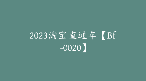 2023淘宝直通车【Bf-0020】