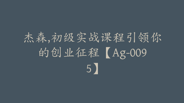 杰森,初级实战课程引领你的创业征程【Ag-0095】