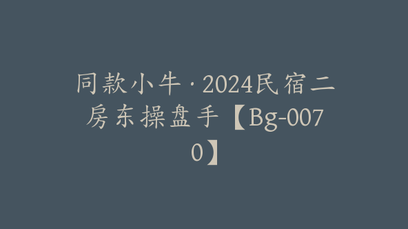 同款小牛·2024民宿二房东操盘手【Bg-0070】