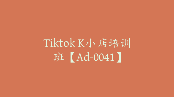 Tiktok K小店培训班【Ad-0041】